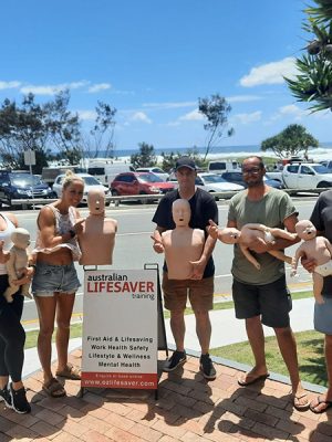 CPR and First Aid training at Currumbin Beach, Gold Coast